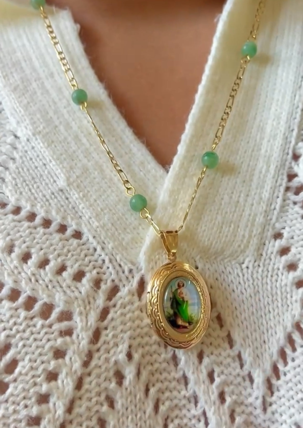 Vintage style Guadalupe & Judas locket