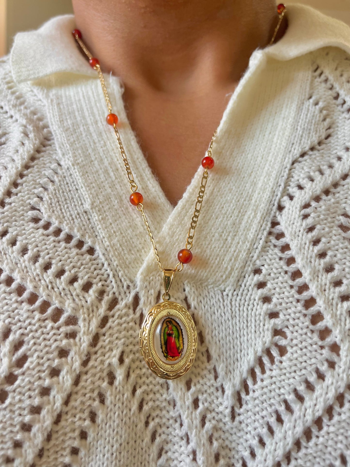 Vintage style Guadalupe & Judas locket
