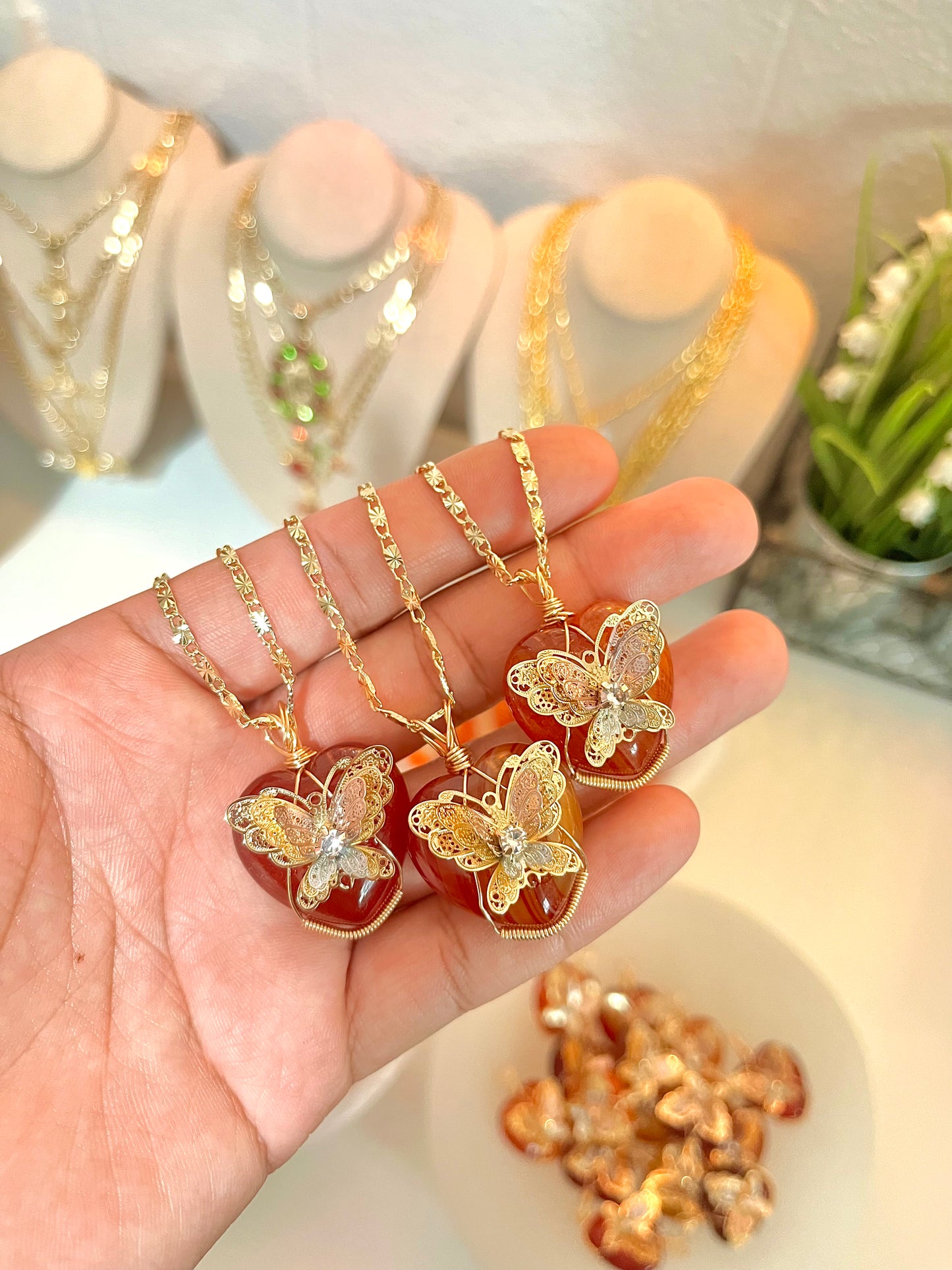 Red Moon in Venus Carnelian necklace