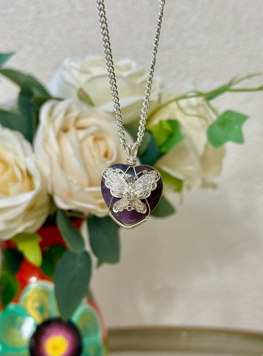 Silver Orquídeas Amethyst necklace