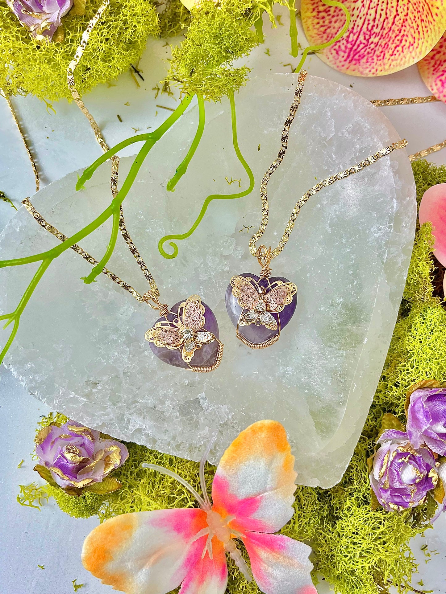 Orquídeas Amethyst necklace