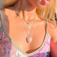 Eternal love virgencita necklace- rose quartz