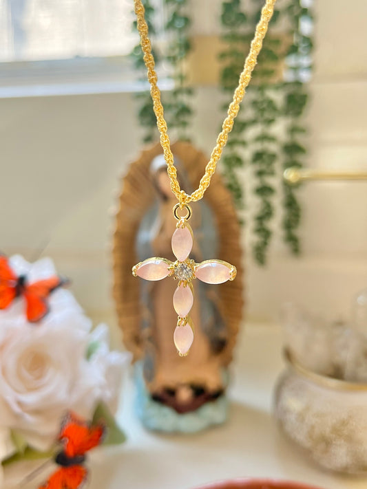 Rose Quartz Cross