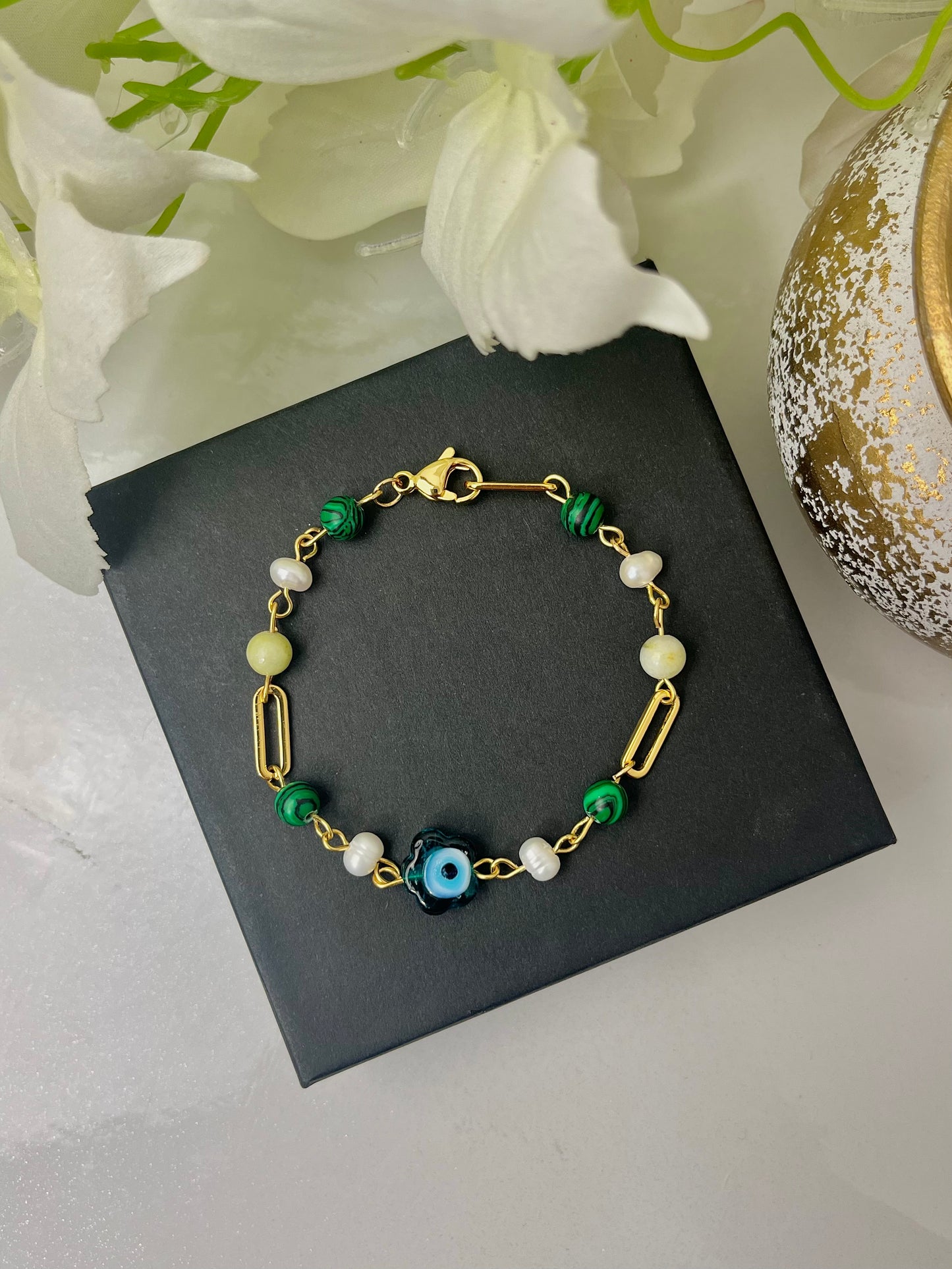 Jade x Malachite protection bracelet