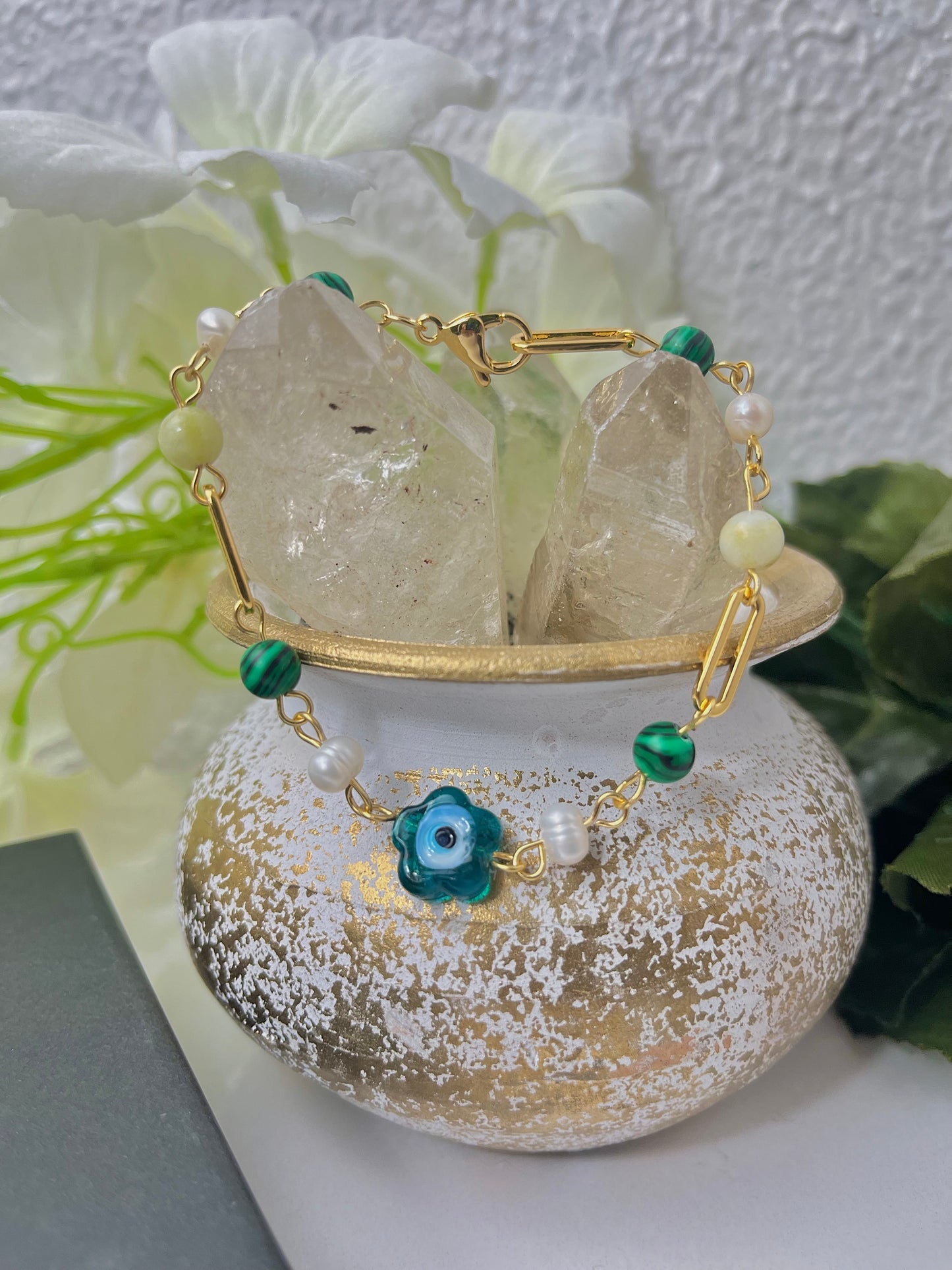 Jade x Malachite protection bracelet