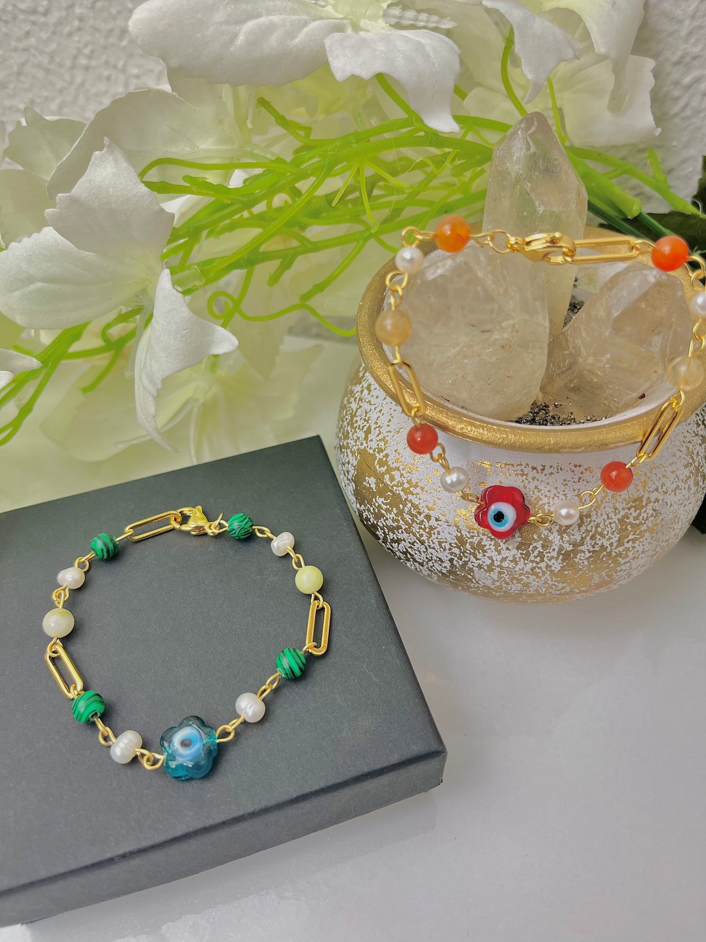 Jade x Malachite protection bracelet