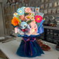 blue and pink couple bouquet