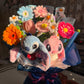 blue and pink couple bouquet