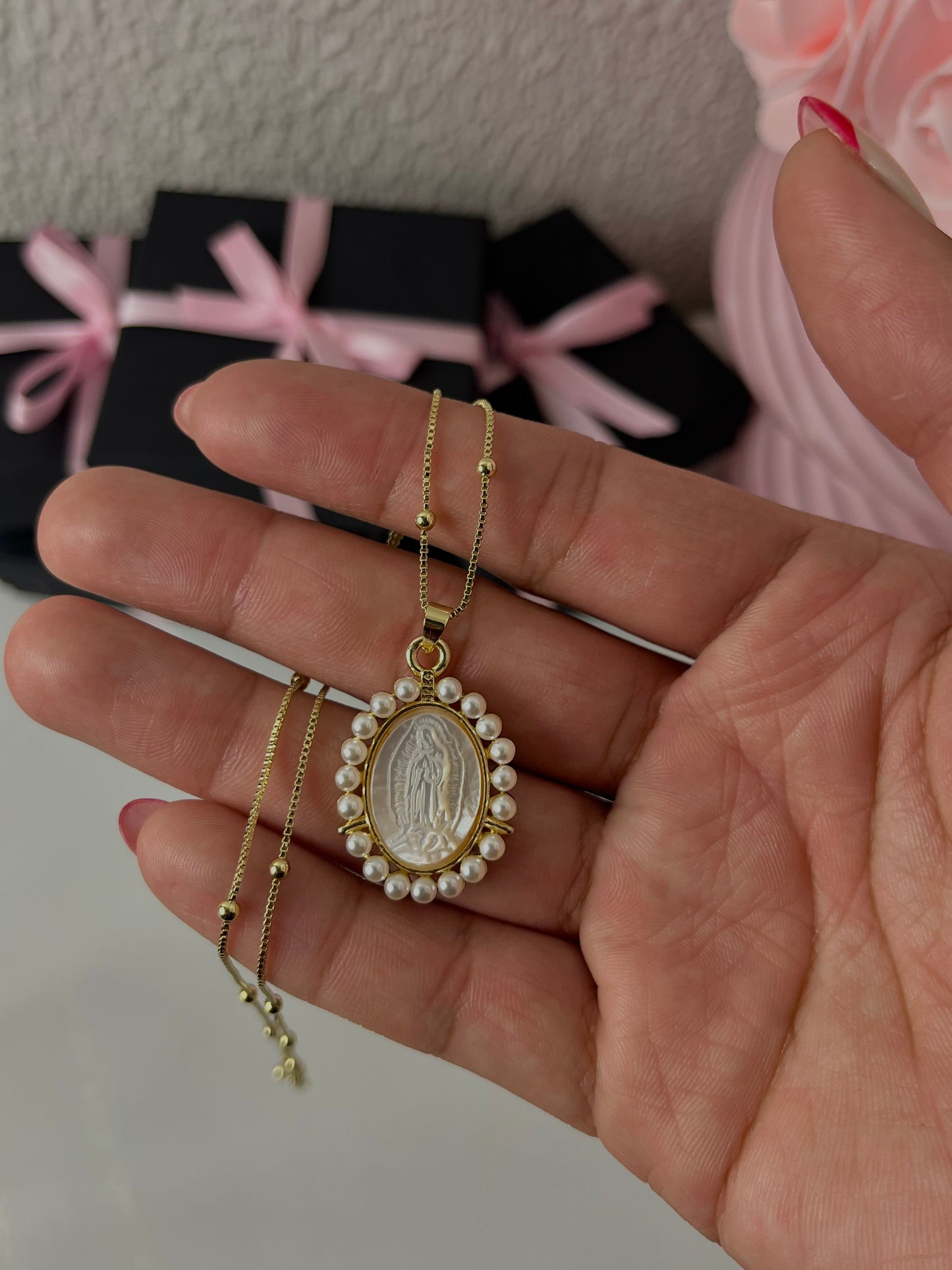 Pearly Mother, Guadalupe Necklace