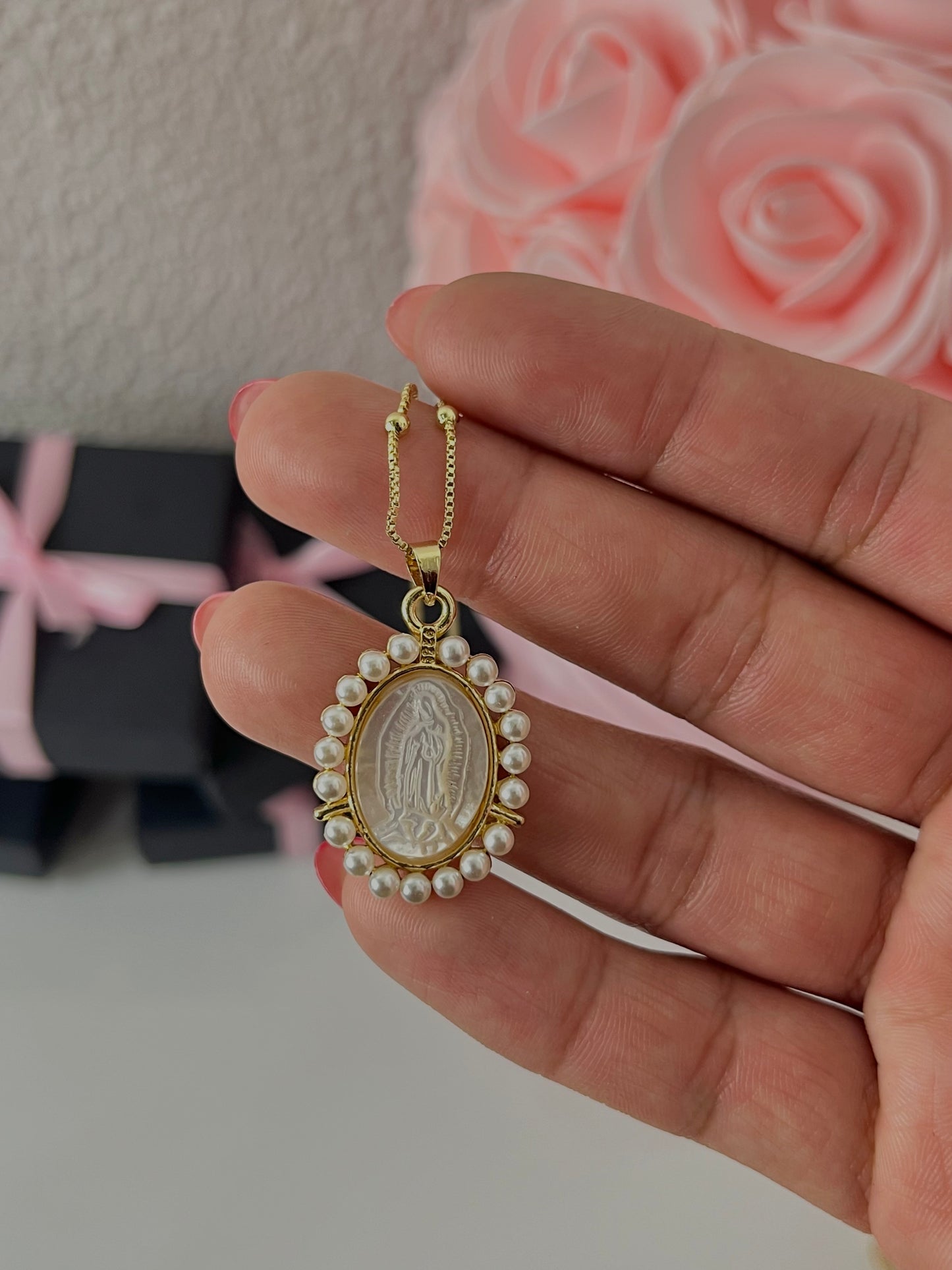 Pearly Mother, Guadalupe Necklace