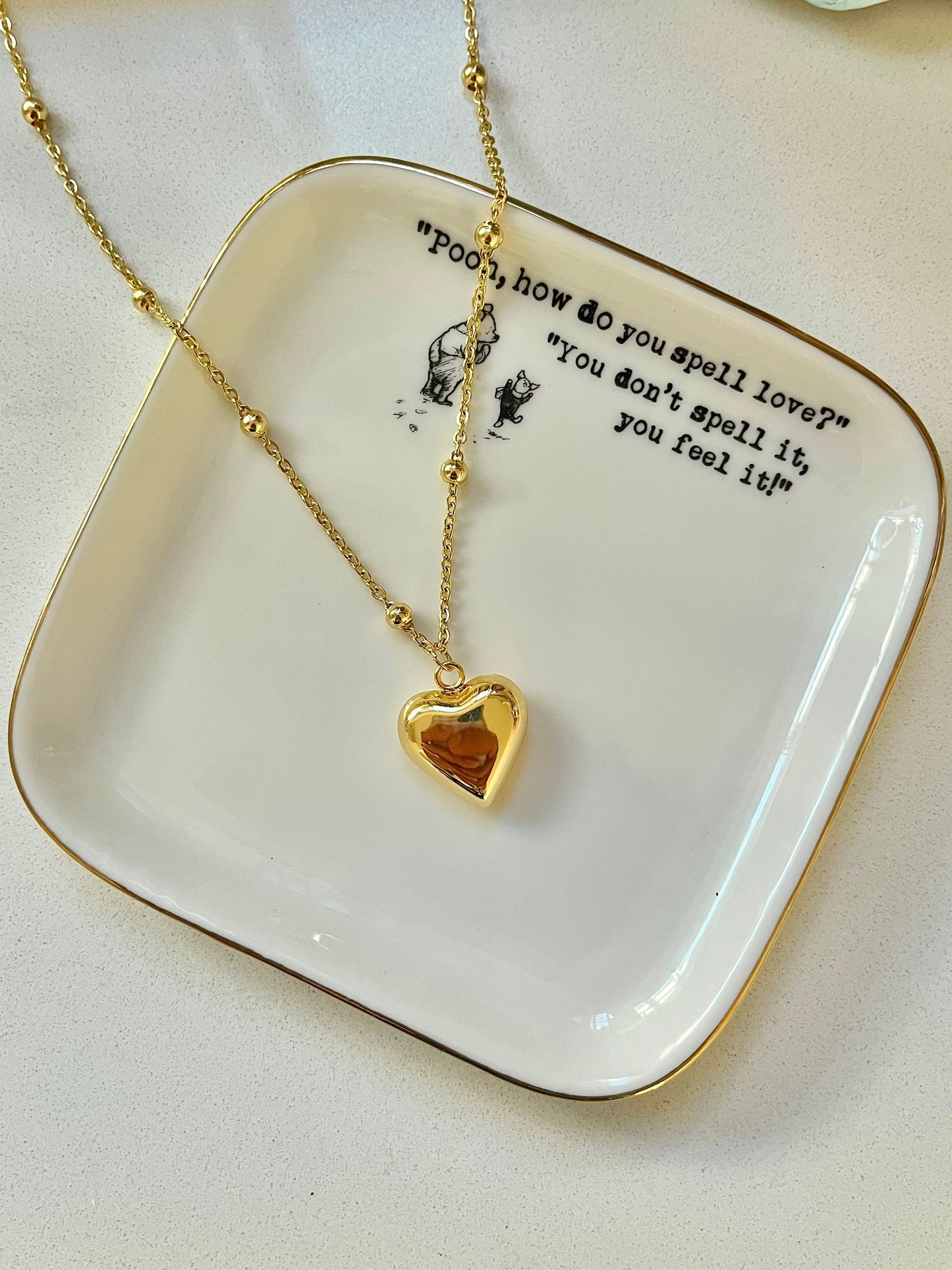 Vintage Heart, Gold Necklace