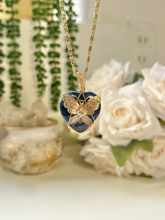 Lazuli, Butterfly Necklace