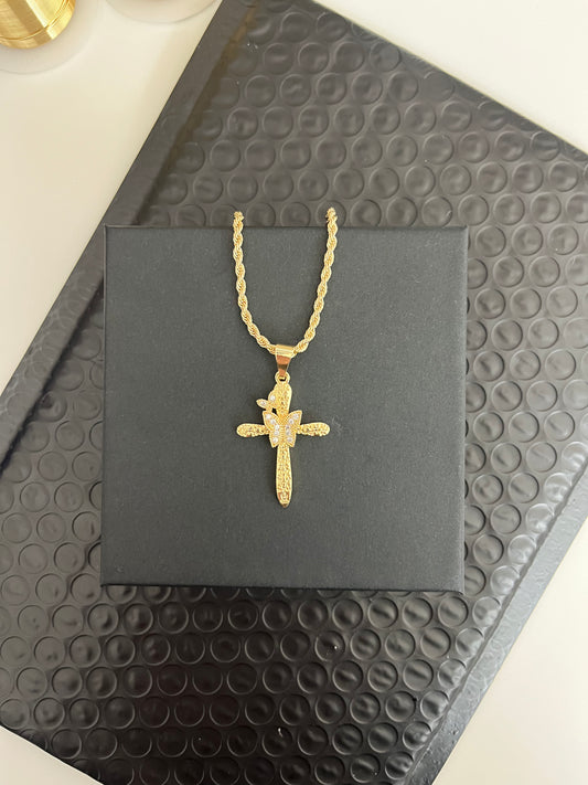 Flutter cross necklace