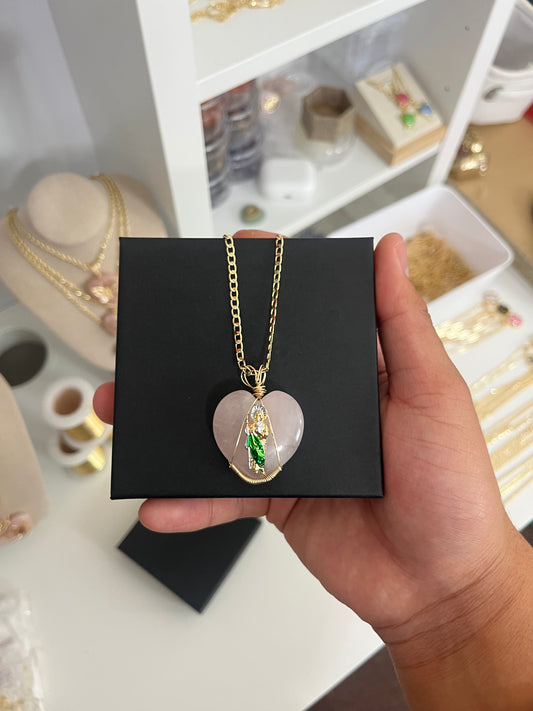 Judas Amado rose Quartz Necklace