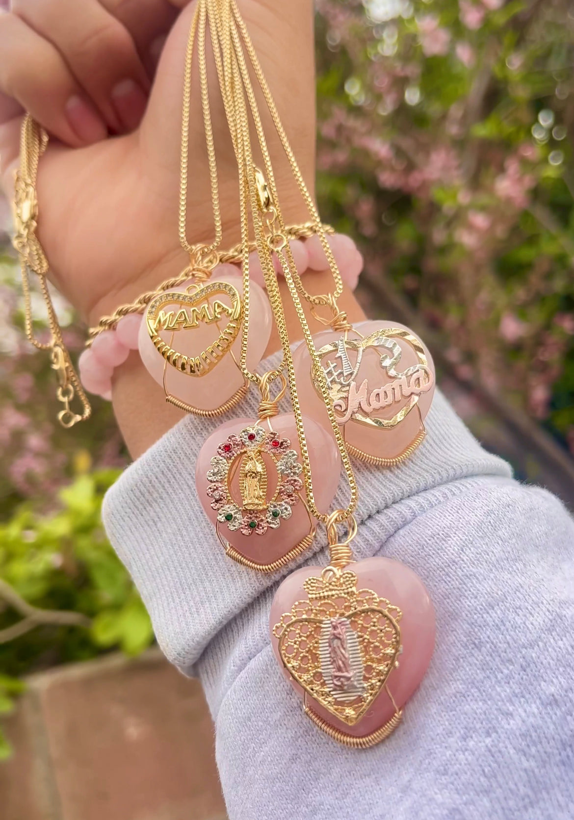 Faithful Mother, Rose Quarts Necklace