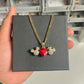 Lovers heart mouse necklace